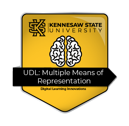 A badge of UDL: Multiple Means of Representation