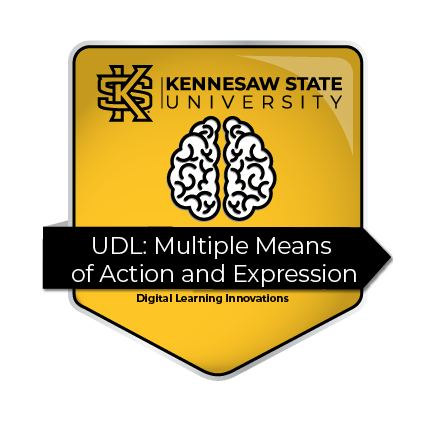 A badge of UDL: Multiple Means of Action and Expression