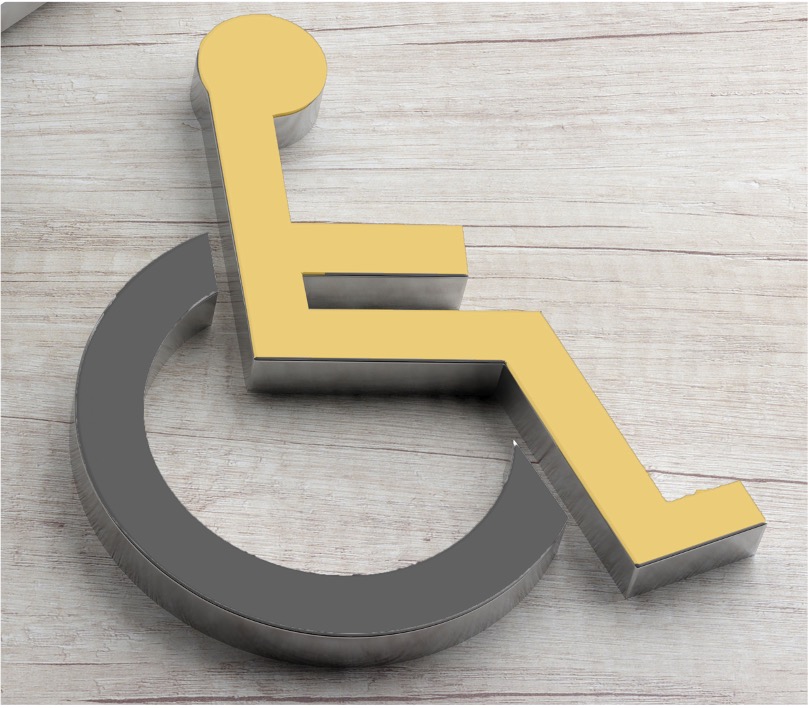 person in a wheelchair sign